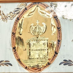 Federal Giltwood Mirror with Reverse-Painted Tablet, Washington Motif