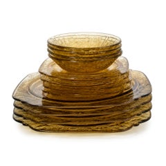 Federal Glass Patrician Yellow Depression Dinnerware Set, 12 Pieces