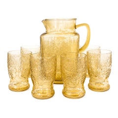 Federal Glass Madrid Yellow Depression Glass Beverage Set, circa 1935