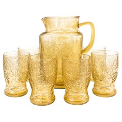 Federal Glass Madrid Yellow Depression Glass Beverage Set, circa 1935