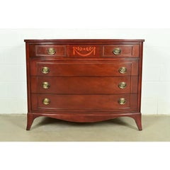 Federal Inlaid Mahogany Dresser Chest by National Furniture, Circa 1960s