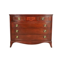 Federal Inlaid Mahogany Dresser Chest by National Furniture, Circa 1960s