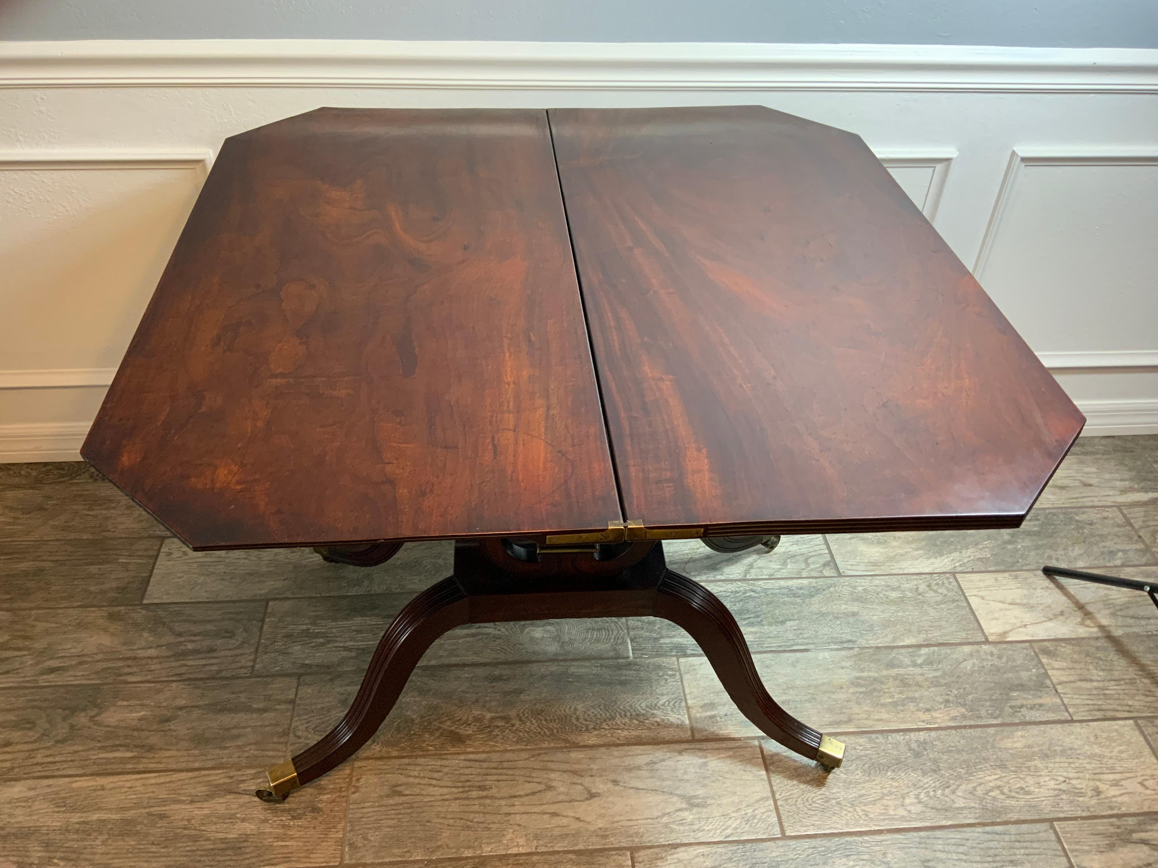 Federal Lyre Base Card Table For Sale 4