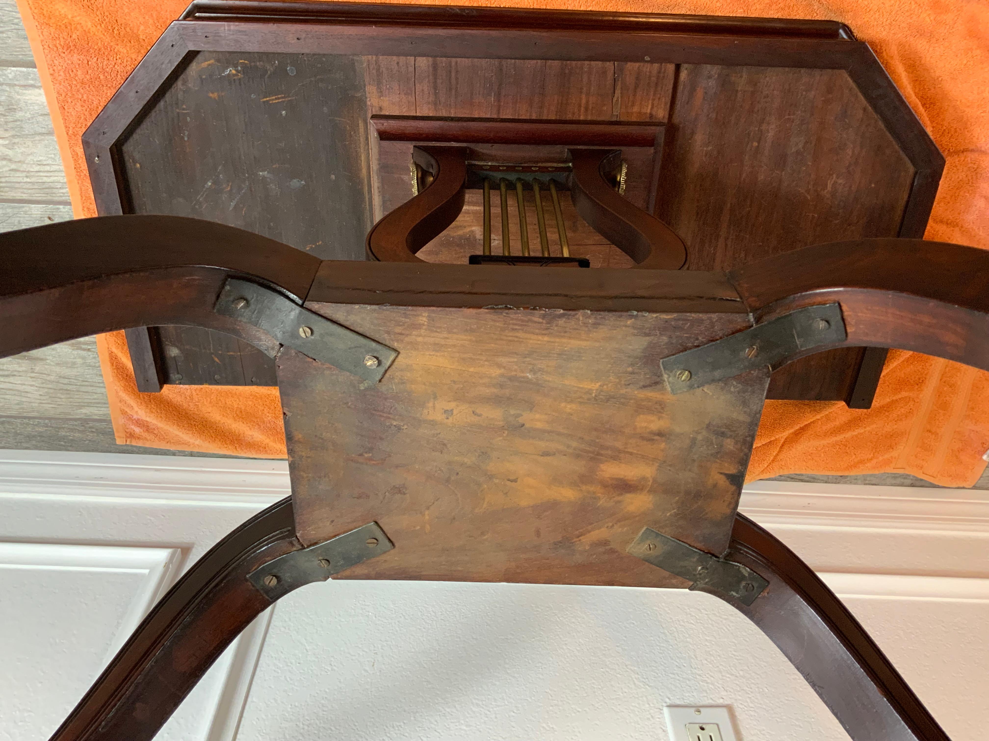 Federal Lyre Base Card Table For Sale 5