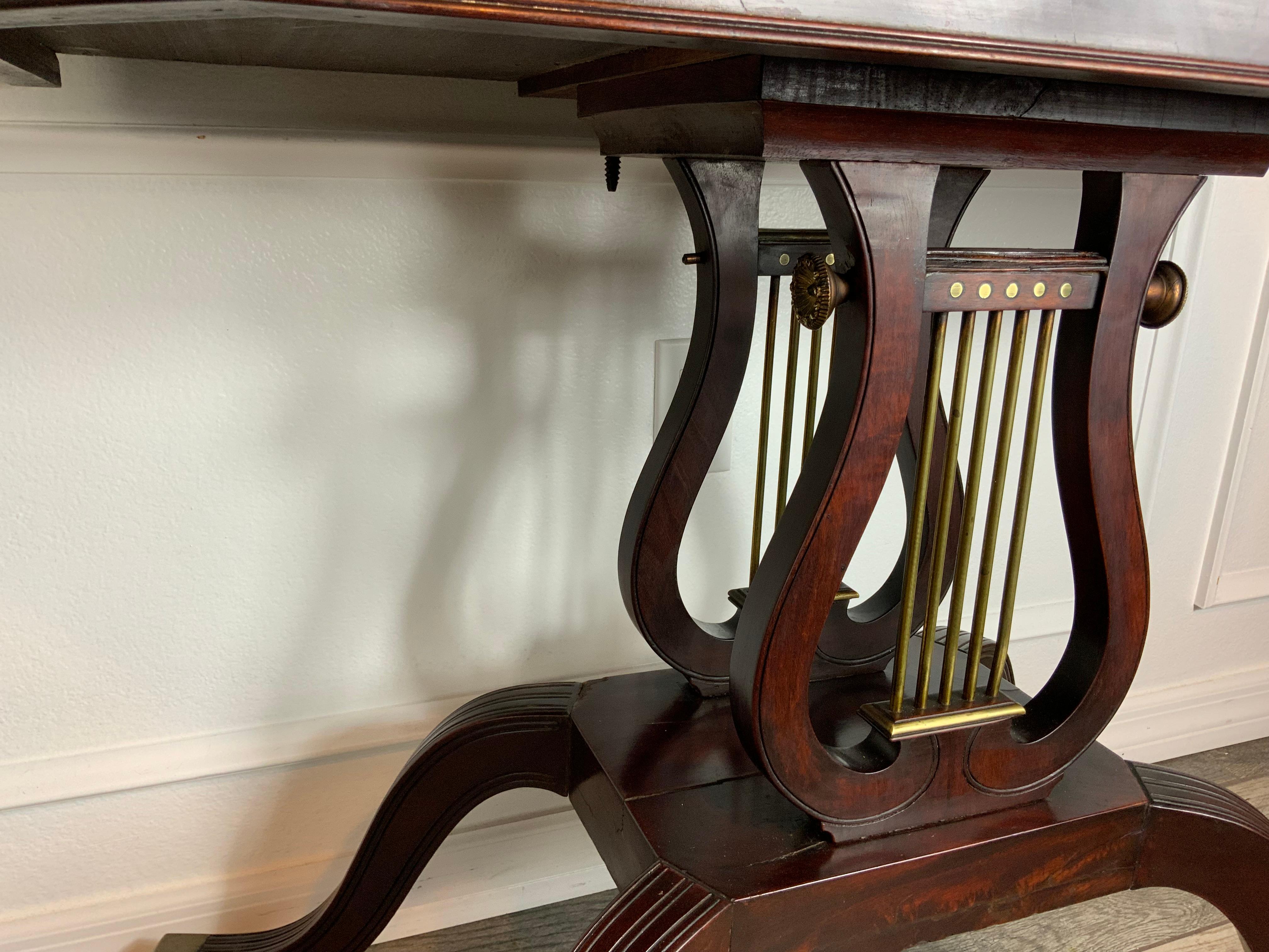 Federal Lyre Base Card Table For Sale 9