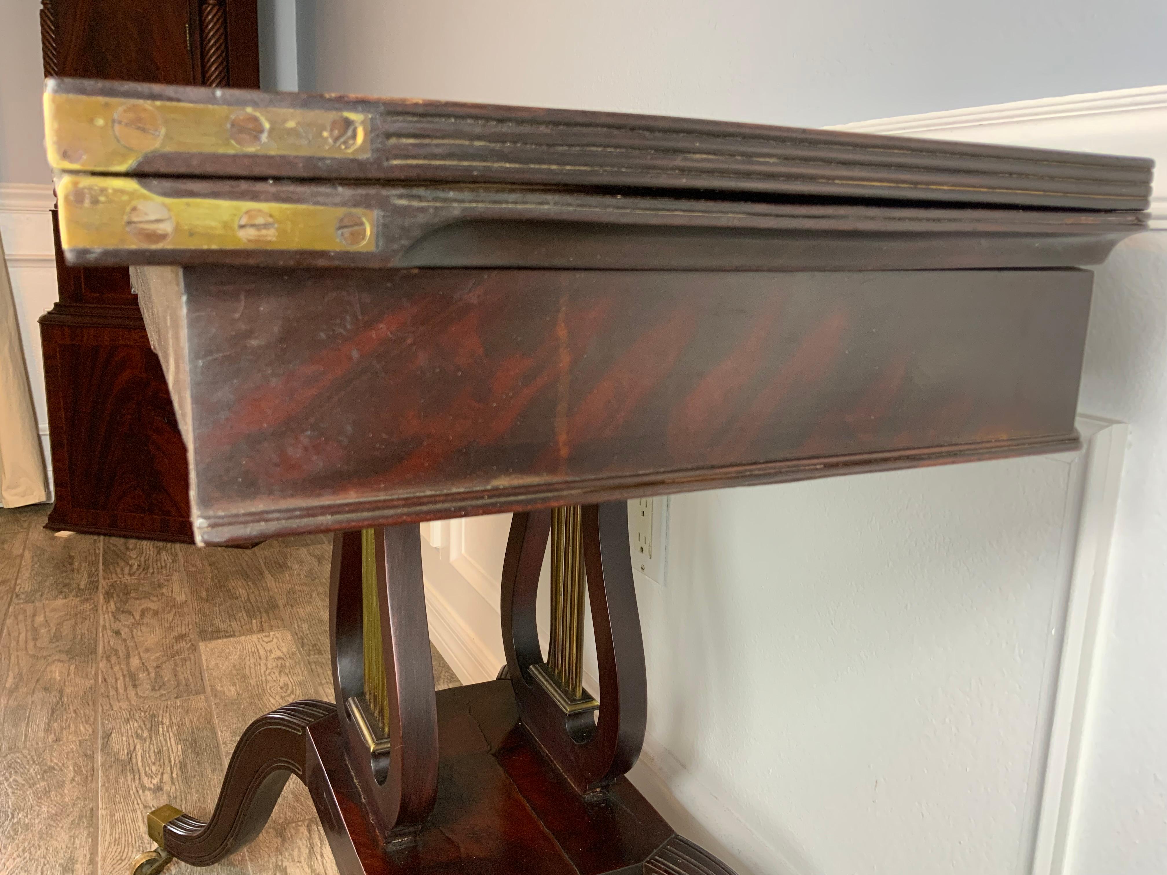Federal Lyre Base Card Table For Sale 11