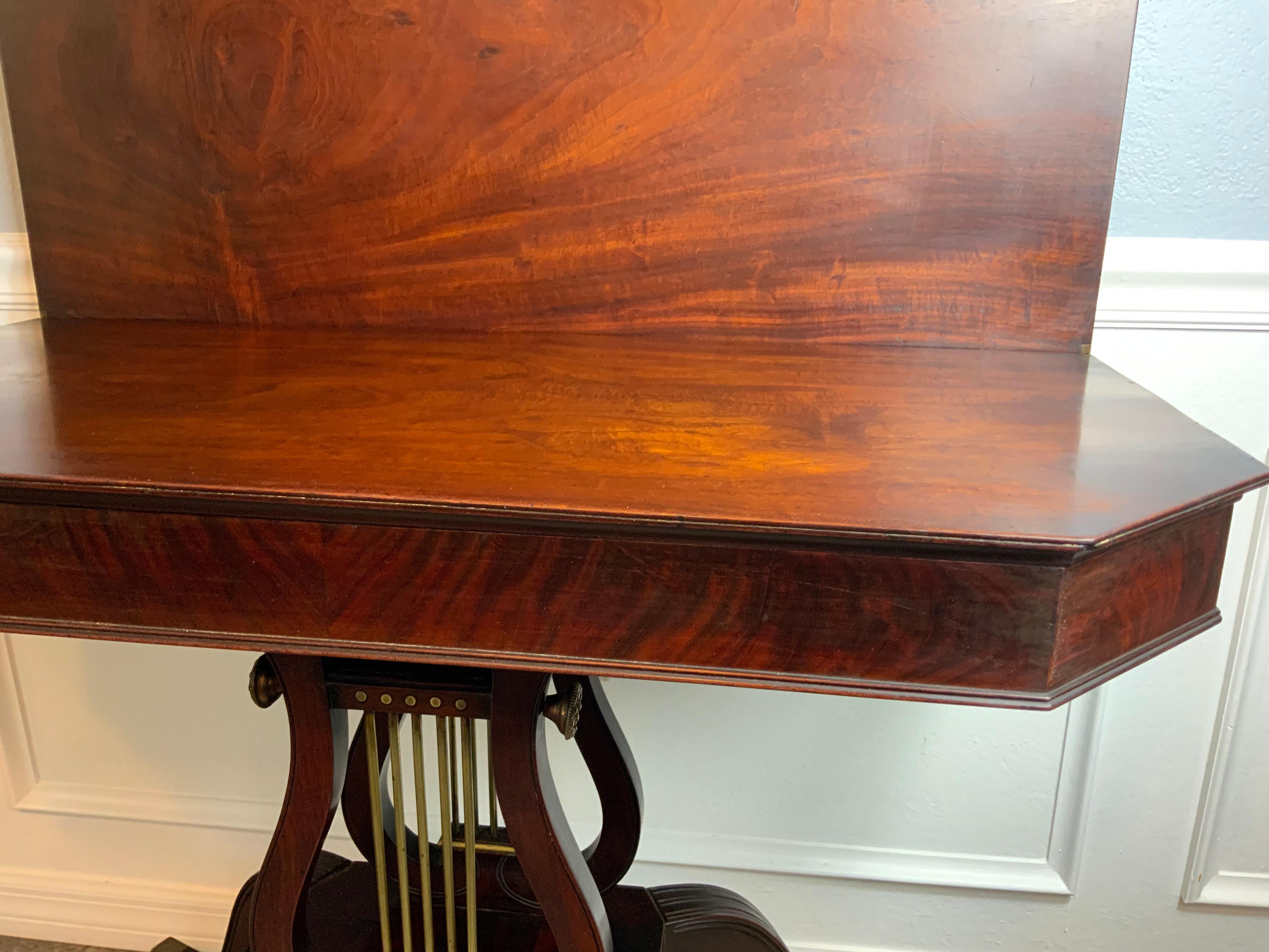 Federal Lyre Base Card Table For Sale 1