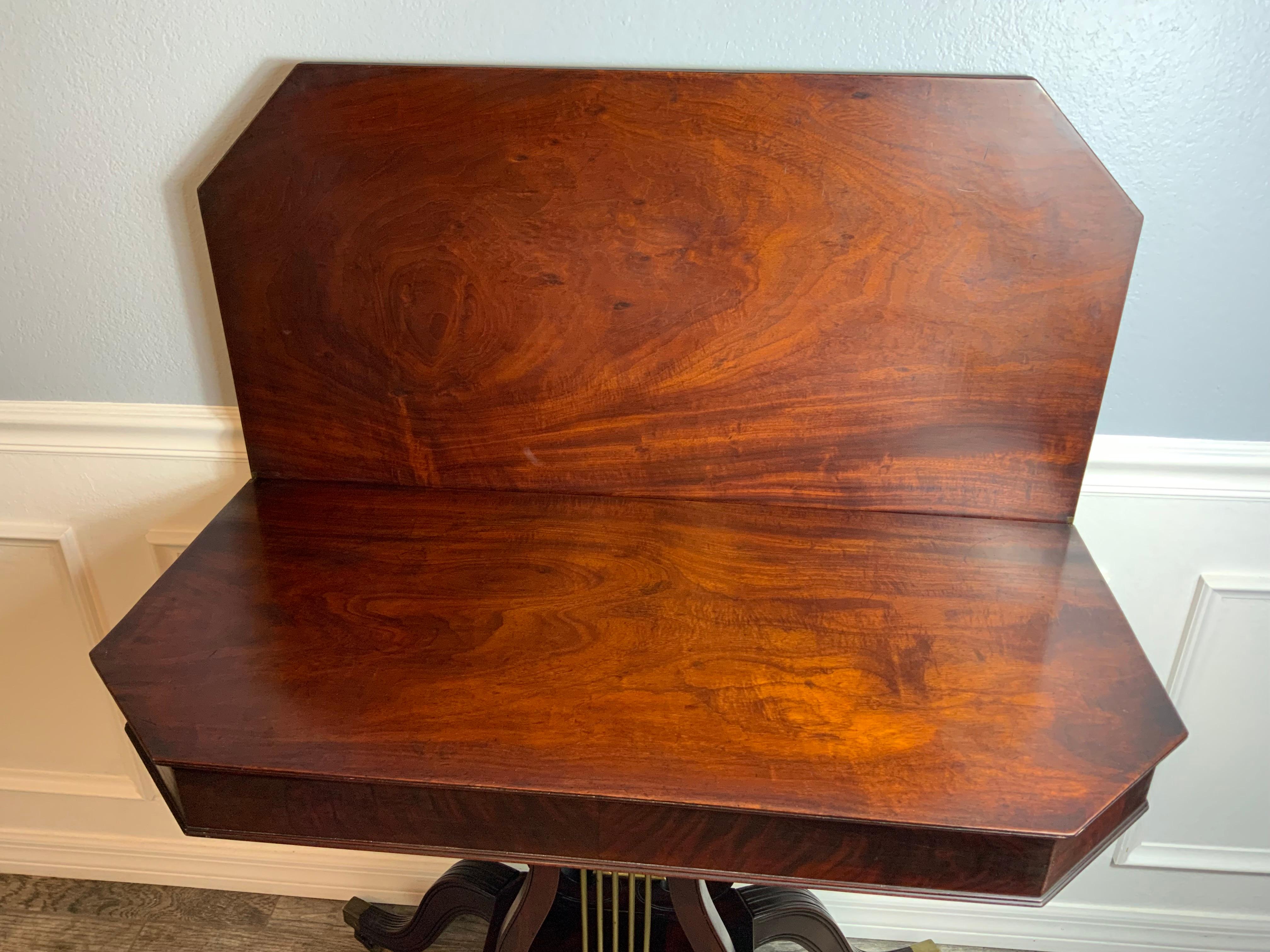 Federal Lyre Base Card Table For Sale 2