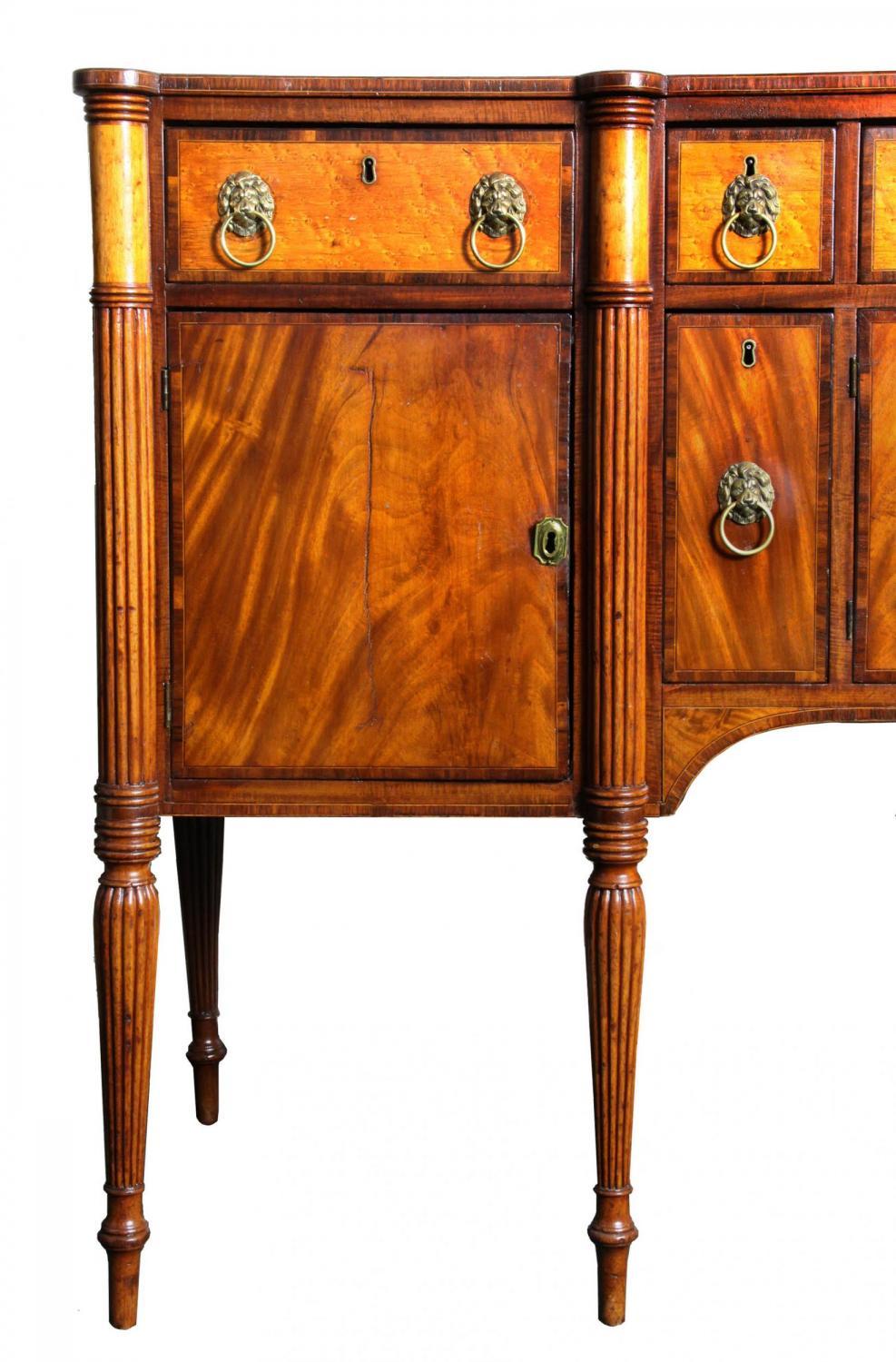 American Federal Mahogany and Bird’s-Eye Maple Inlaid Sideboard Seymour Boston circa 1804 For Sale