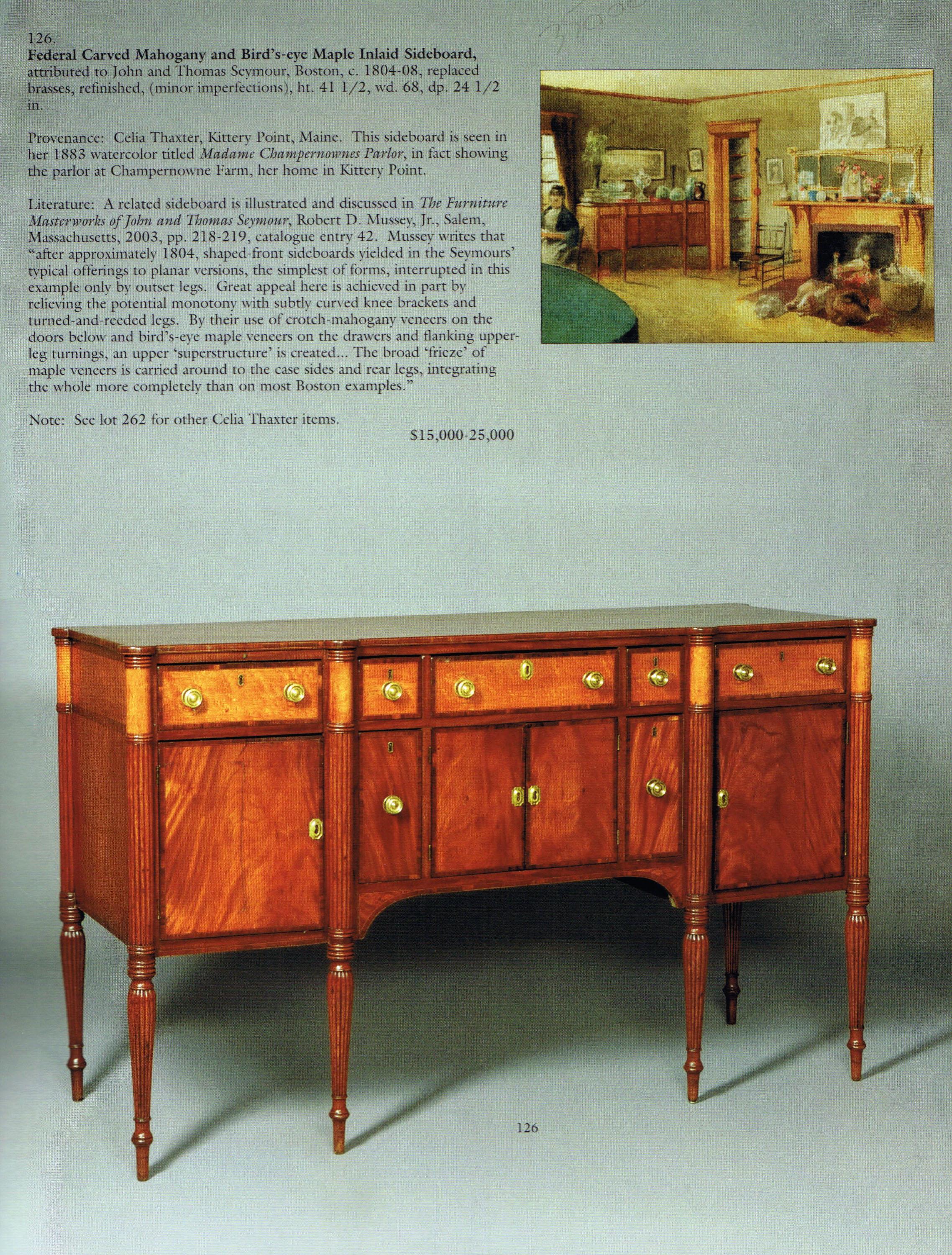 Federal Mahogany and Bird’s-Eye Maple Inlaid Sideboard Seymour Boston circa 1804 In Good Condition For Sale In Providence, RI