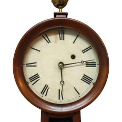 Orologio Banjo in mogano Feder con 2 pannelli eglomatizzati e pinna d'aquila C1860