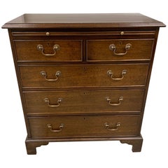 Federal Mahogany Chest of Drawers Commode Dresser with Sliding Desktop Shelf