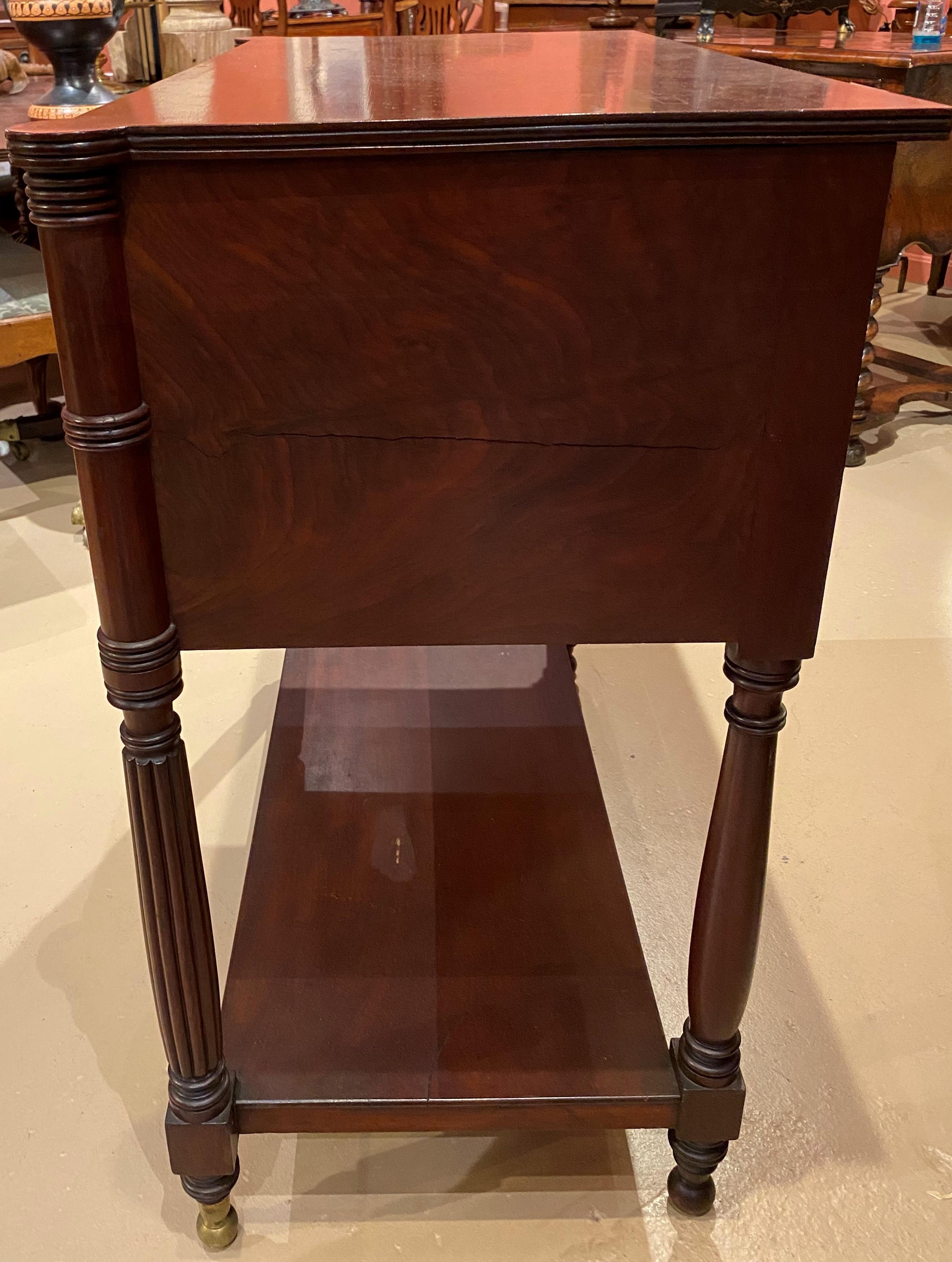 Hand-Carved Federal Mahogany Four Drawer Server, circa 1810 For Sale