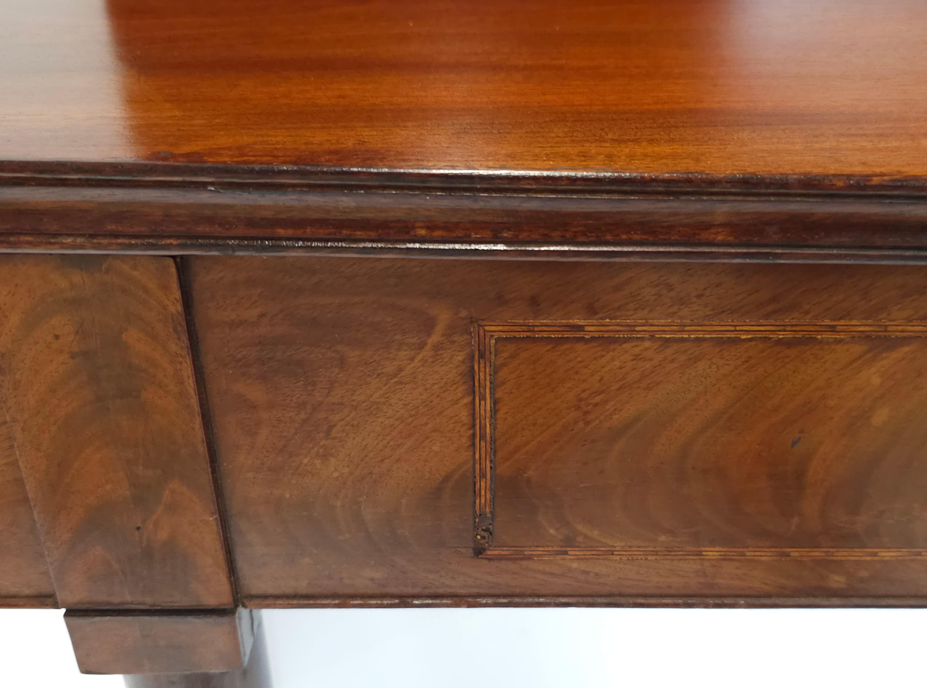 Federal Mahogany Inlaid Fold Top Card Table Console Table For Sale 10