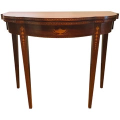 Federal Mahogany Inlay Console Card Game Table