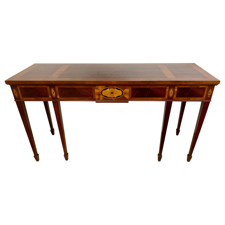 Server Table Federal Federal Mahogany Inlay Large Console Table Bar Server at 1stDibs
