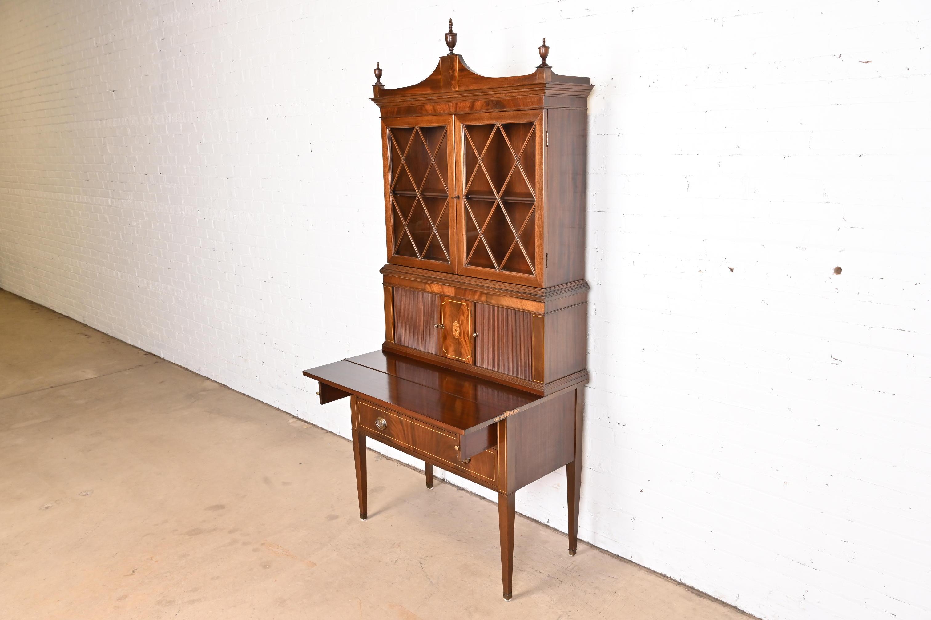 Federal Mahogany Secretary Desk With Bookcase Attributed to Imperial Furniture 5