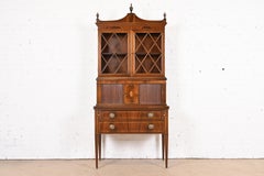 Federal Mahogany Secretary Desk With Bookcase Attributed to Imperial Furniture