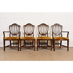 Federal Mahogany Shield Back Dining Chairs, Set of Six