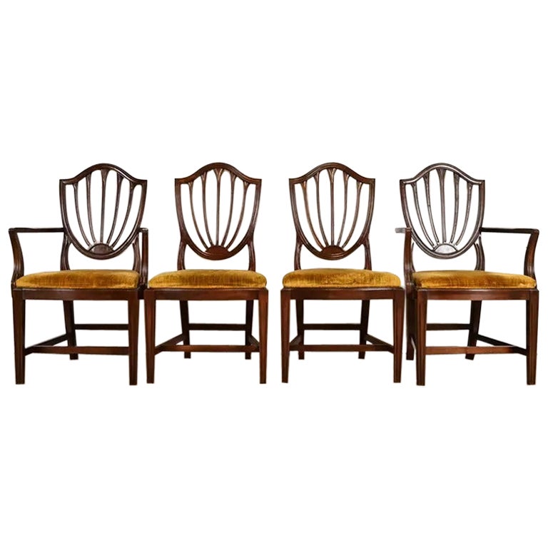 Federal Mahagoni Schild zurück Esszimmerstühle, Satz von sechs
