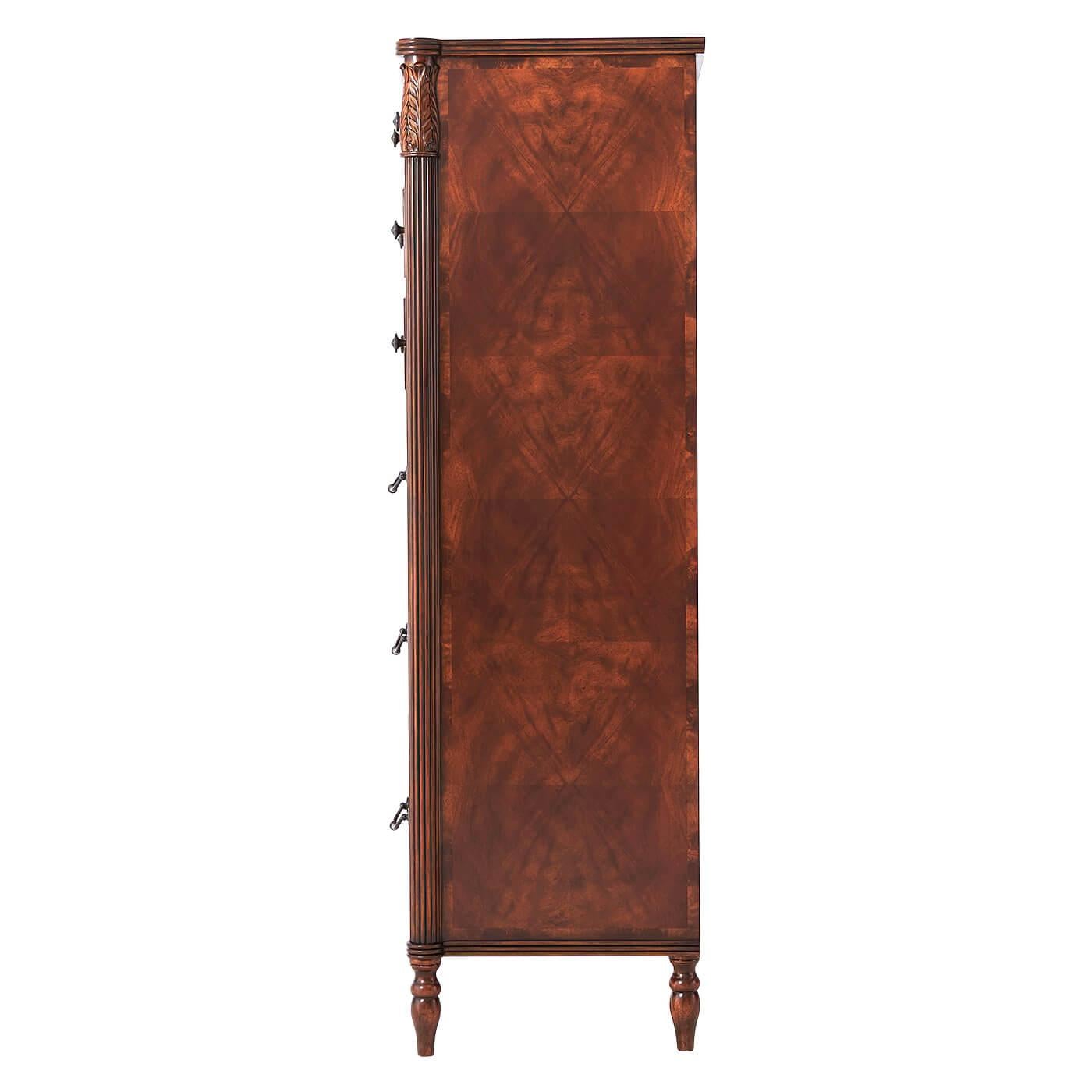 mahogany tall chest of drawers