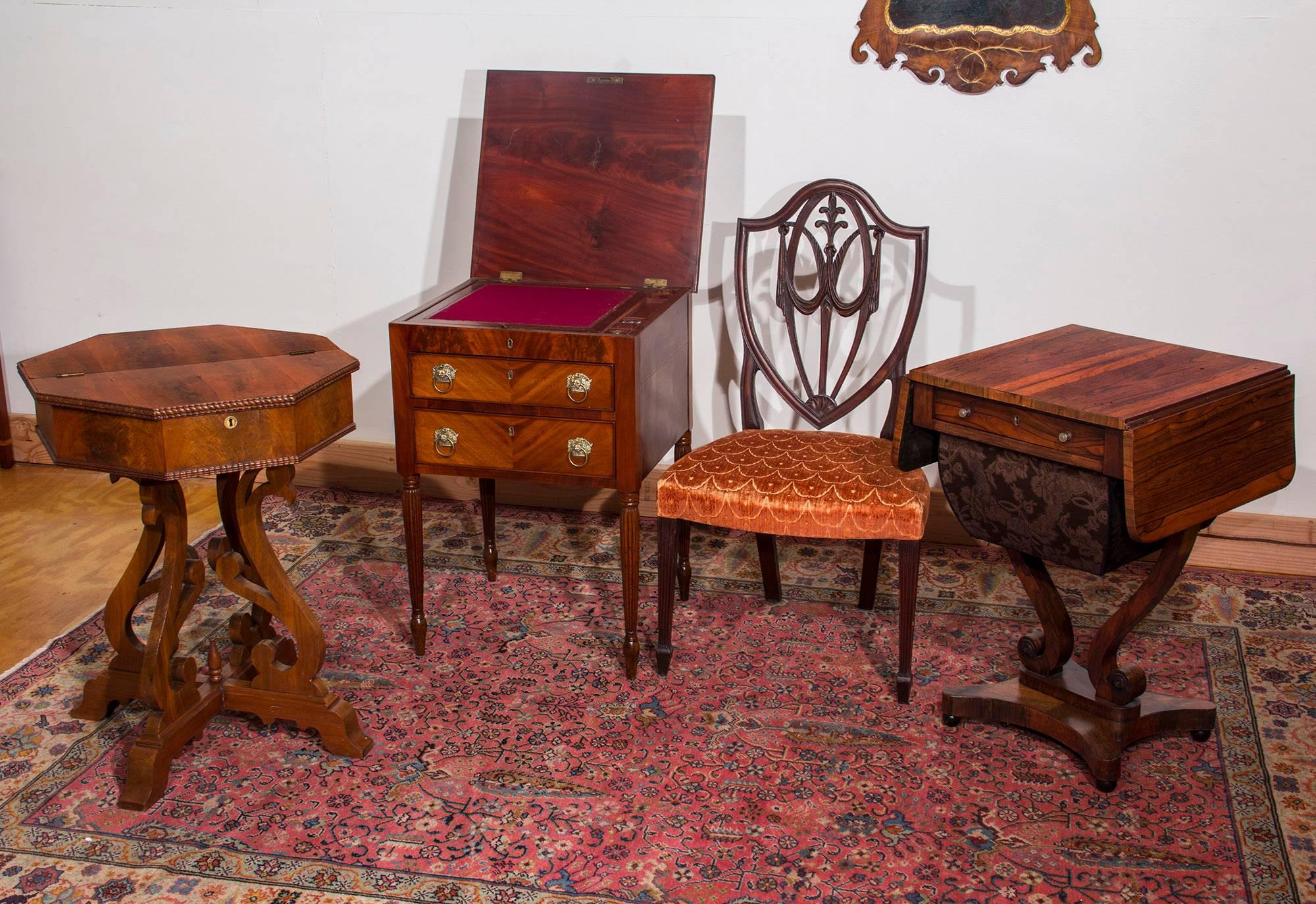 Federal Mahogany Work Table with Reeded Legs, New York im Angebot 2