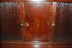 Federal New England Mahogany Tambour Secretary Chest