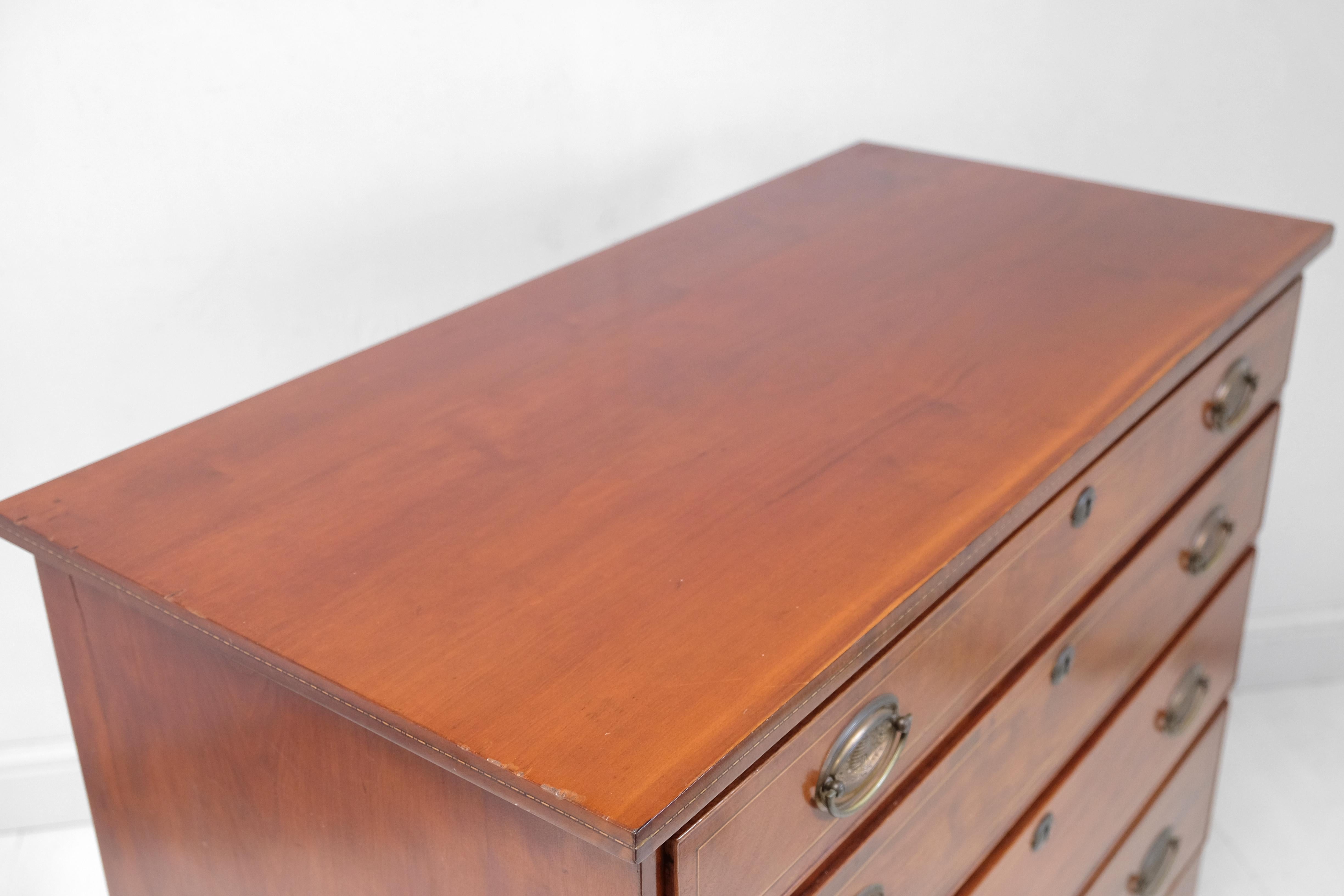 Federal Period Mahogany Chest of Drawers, American with Provenance, 18th Century In Good Condition For Sale In Totnes, GB