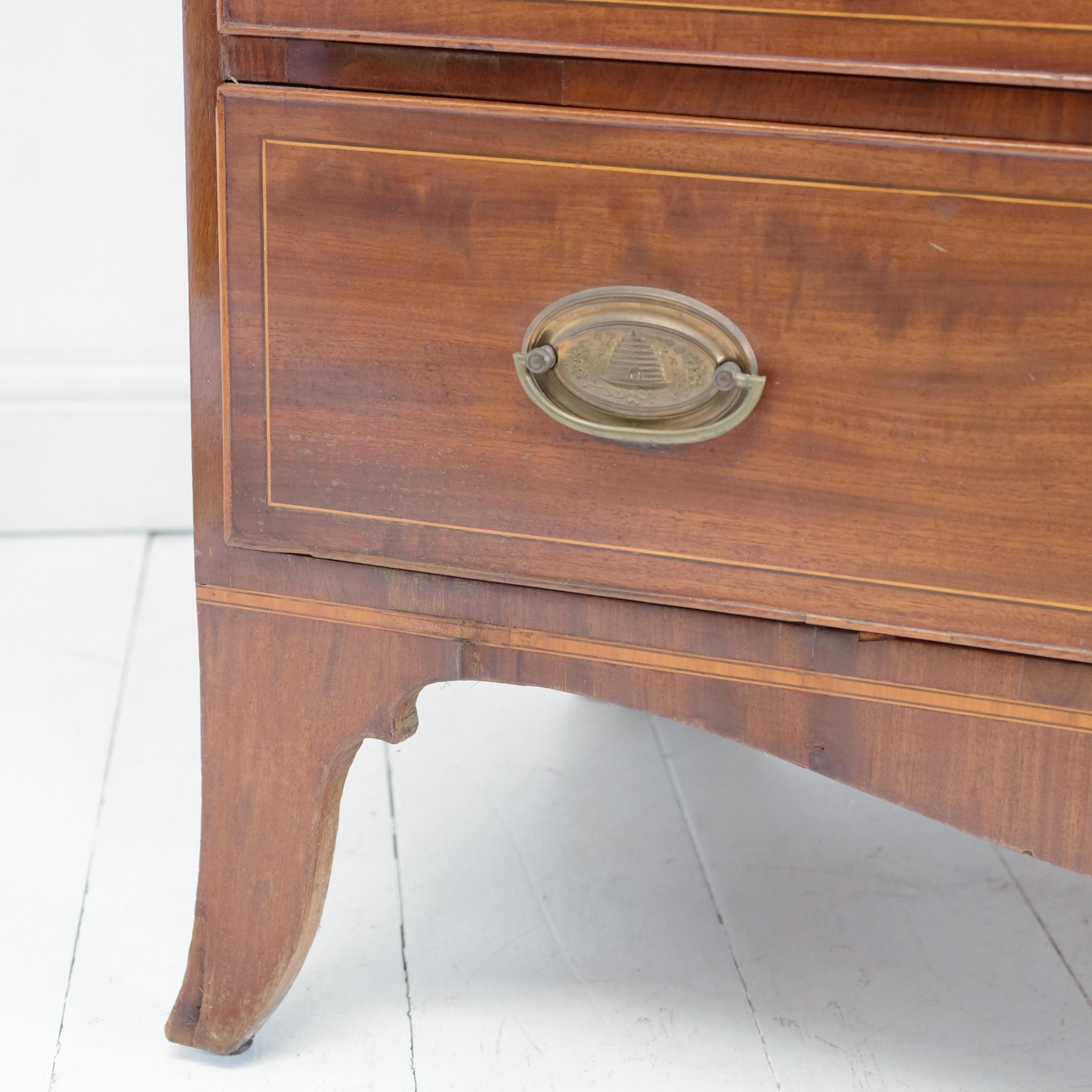 Federal Period Mahogany Chest of Drawers, American with Provenance, 18th Century For Sale 1