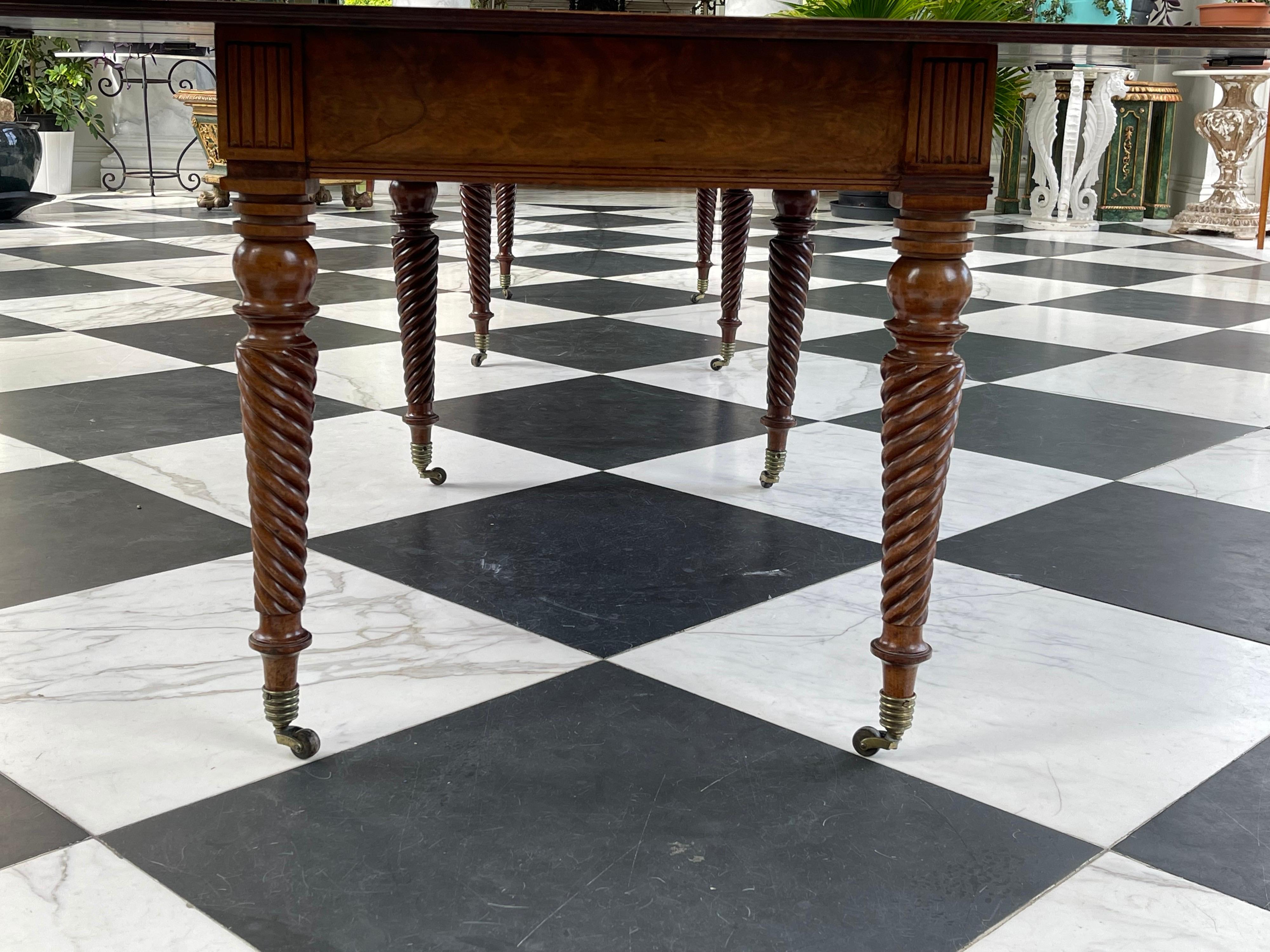 Hand-Carved Federal Period Mahogany Dining Table 