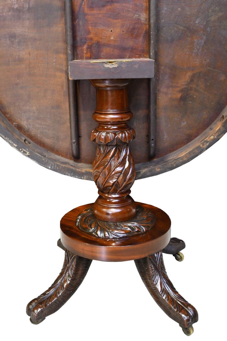 Federal Round TiltTop Pedestal Table in Mahogany, New York, circa 1820
