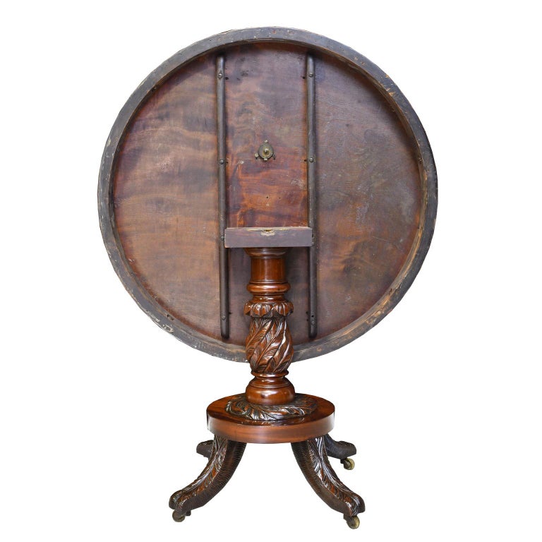 Federal Round TiltTop Pedestal Table in Mahogany, New York, circa 1820