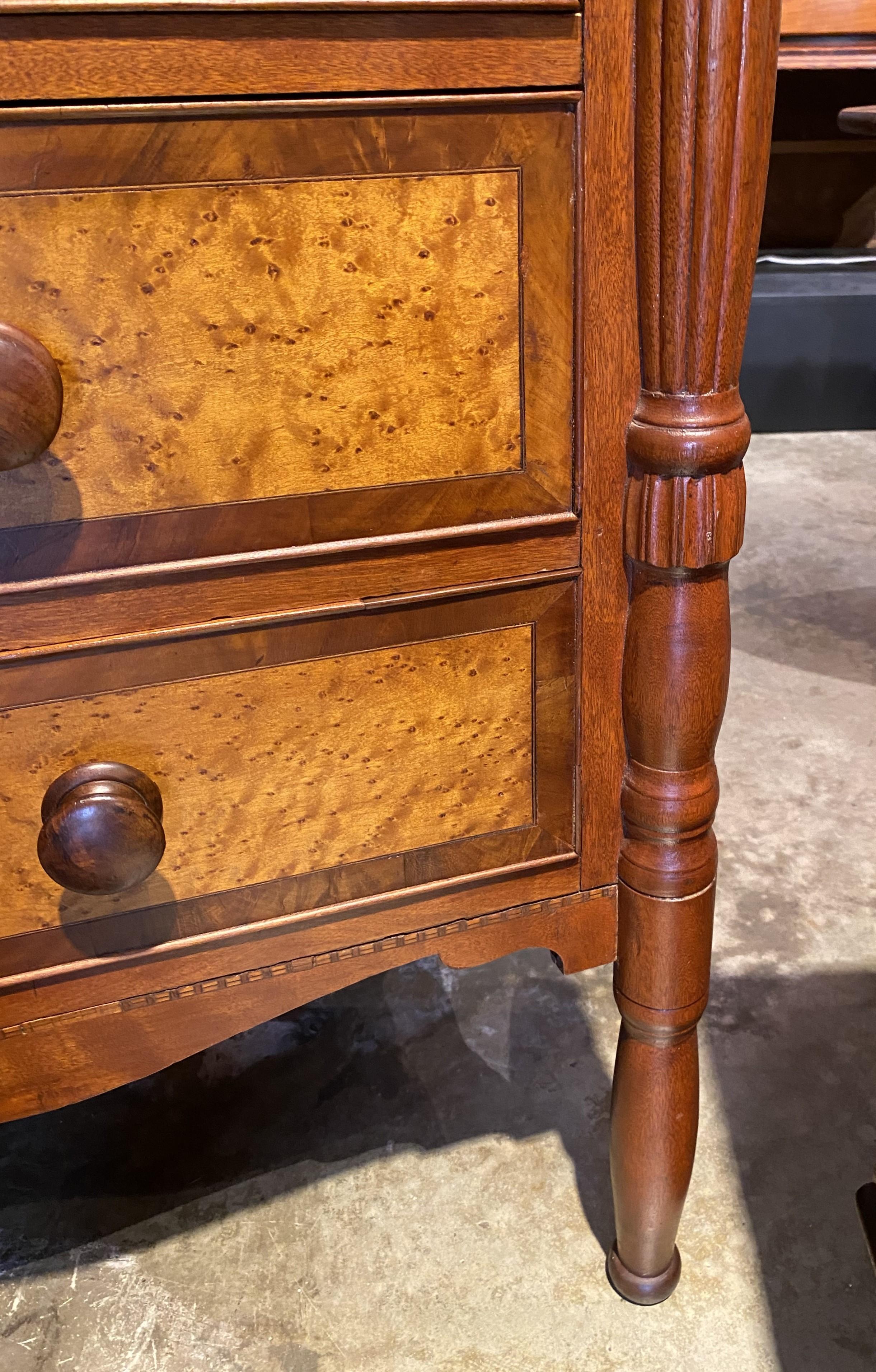 Federal Sheraton Chest with Birdseye Maple Drawer Fronts circa 1820 3