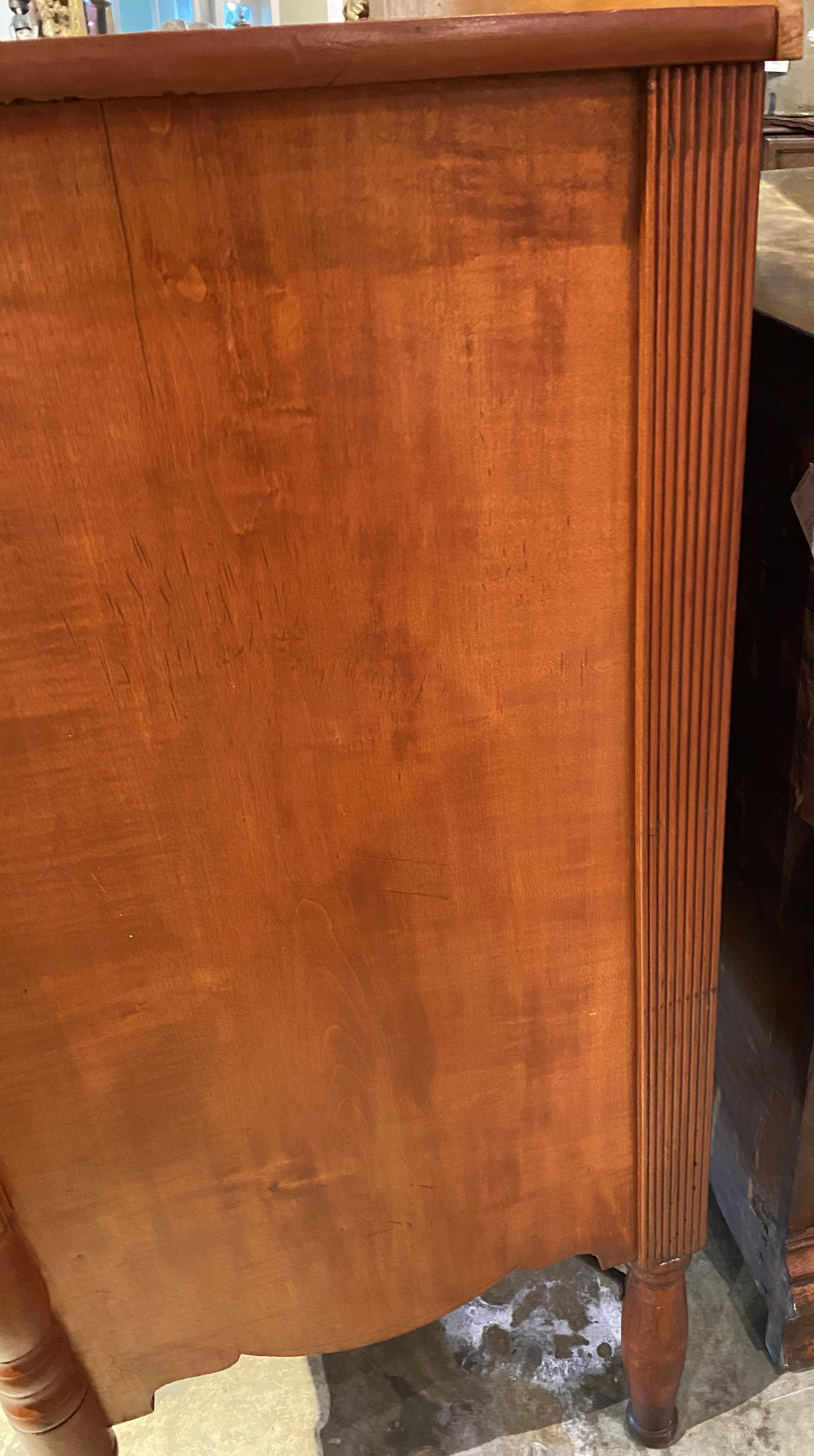 Federal Sheraton Chest with Birdseye Maple Drawer Fronts circa 1820 6