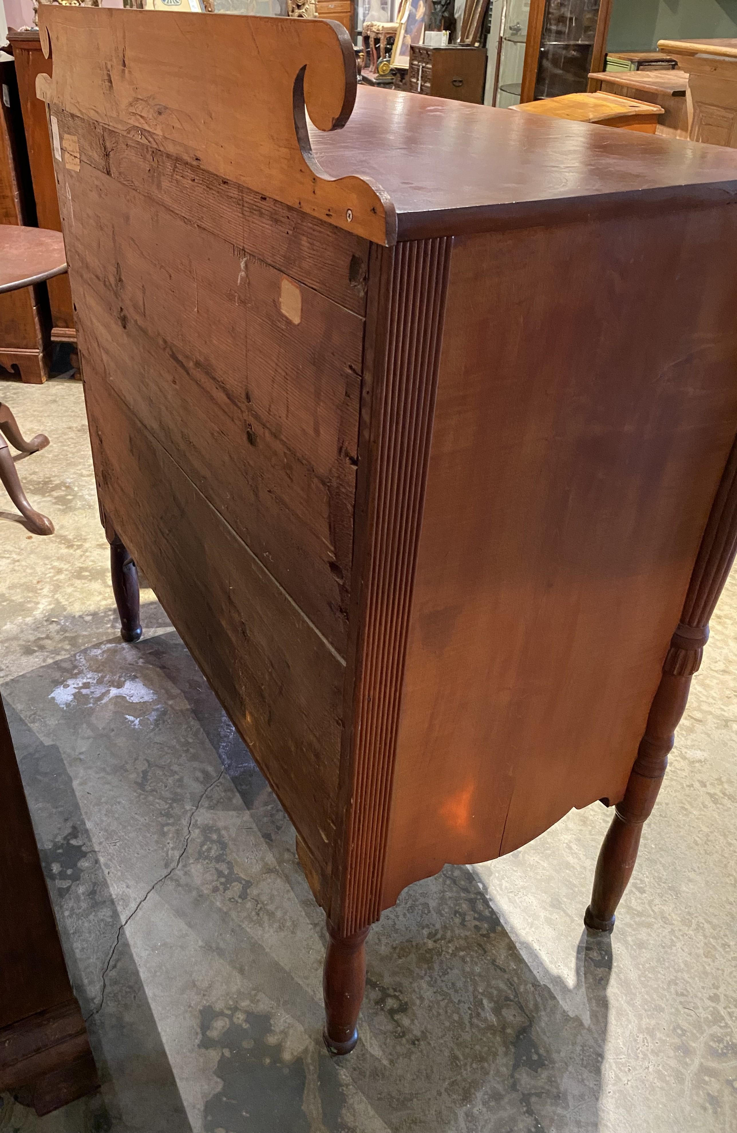 Federal Sheraton Chest with Birdseye Maple Drawer Fronts circa 1820 8