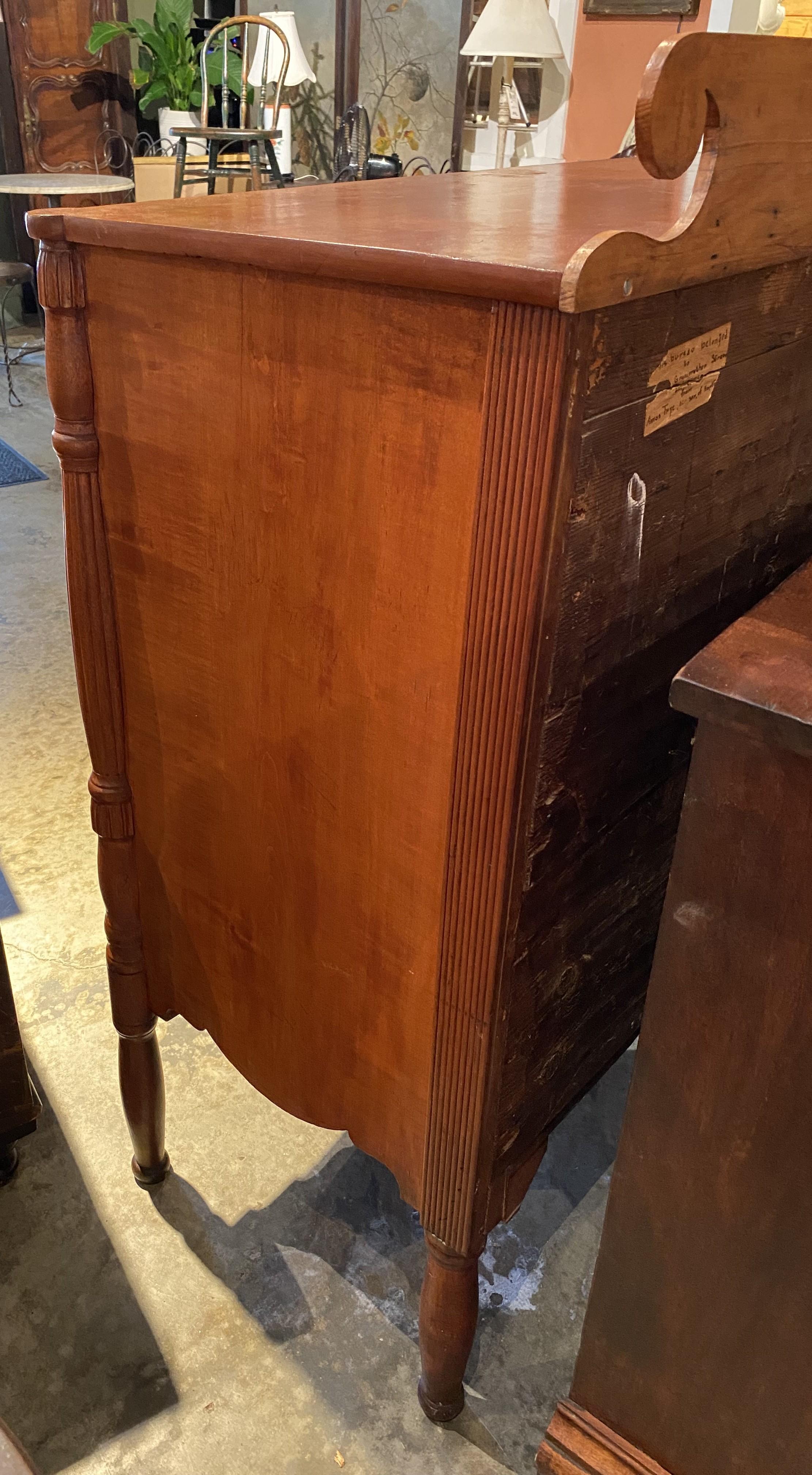 American Federal Sheraton Chest with Birdseye Maple Drawer Fronts circa 1820