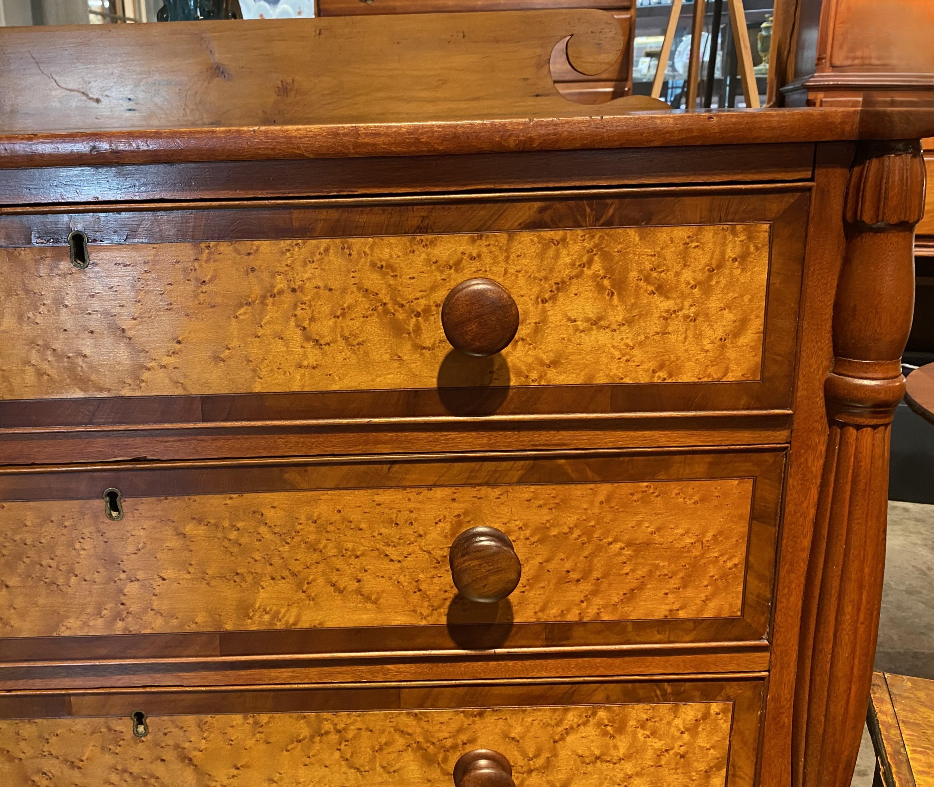 Early 19th Century Federal Sheraton Chest with Birdseye Maple Drawer Fronts circa 1820