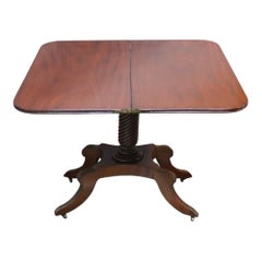 Federal Sheraton Flame Mahogany Card Table 19thC