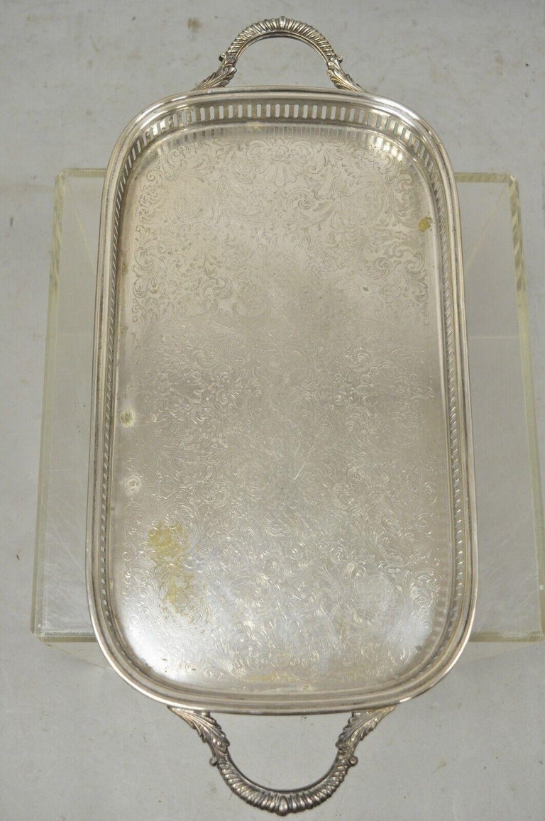 Federal Silver Co 25" Regency Style Silver Plated Twin Handle Platter