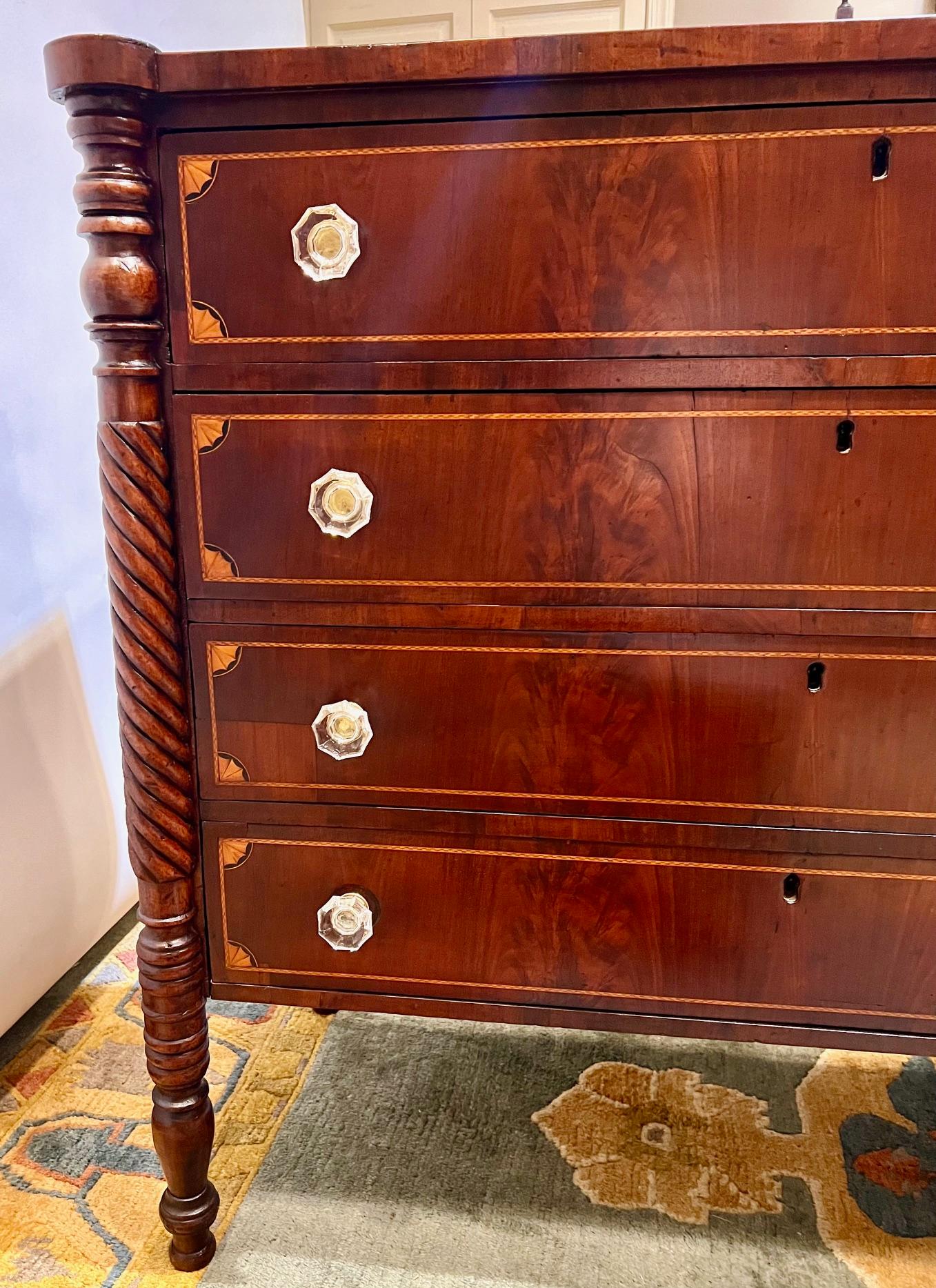 Federal Style 4-Drawer Chest, Circa:1875 In Good Condition In Alexandria, VA