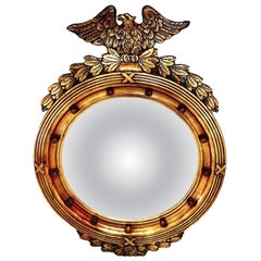 Federal-style American Eagle-topped Gilt Wood “Bullseye” Convex Mirror
