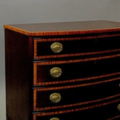 Federal Style Banded Mahogany Bow Front Bachelor Chest by Council Craftsman