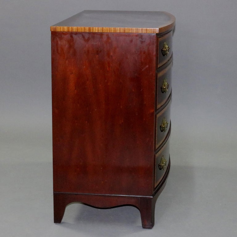 Federal Style Banded Mahogany Bow Front Bachelor Chest by Council