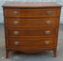 Federal Style Banded Mahogany Bow-Front Chest of Drawers