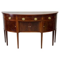 Federal-Style Banded Mahogany Sideboard With Tapered Legs