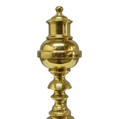 Federal Style Brass Beehive Fireplace Andirons C1920