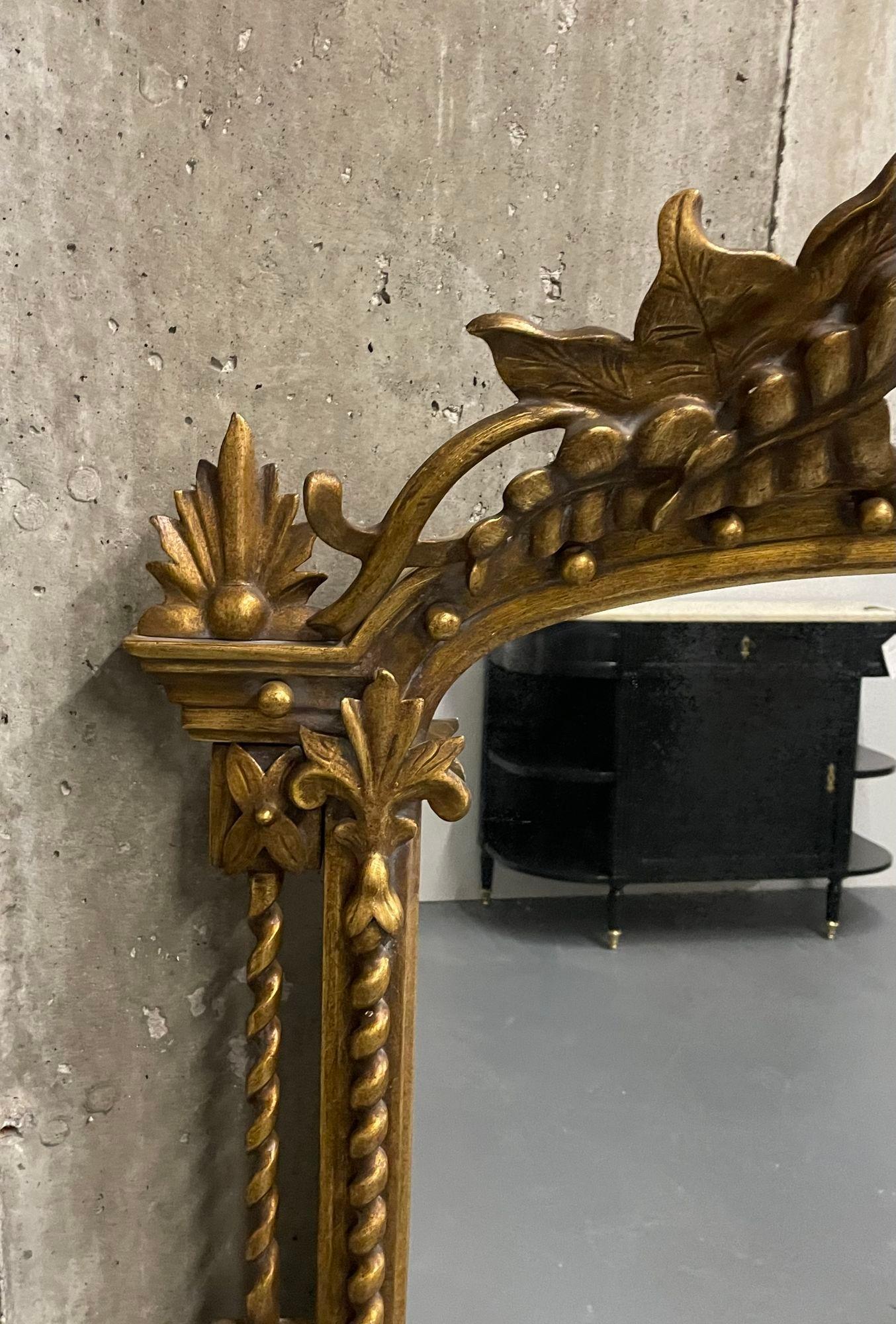 Federal Style Carved Giltwood Wall / Console / Pier Mirror, Over Mantle , 1900s For Sale 11