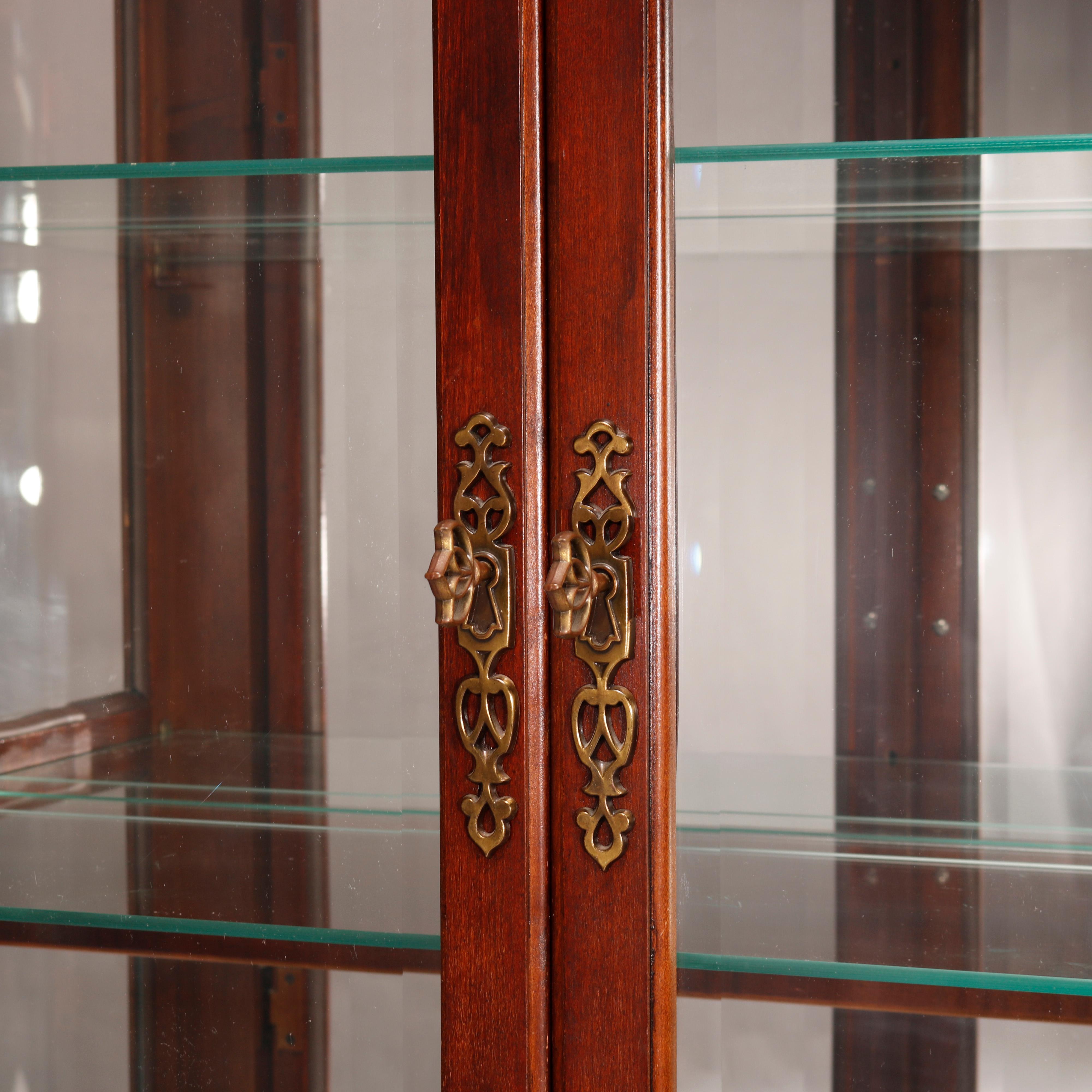 Geschnitzter verspiegelter Mahagoni-Vitrinenschrank im Federal-Stil von Pulaski, 20. Jahrhundert im Angebot 5