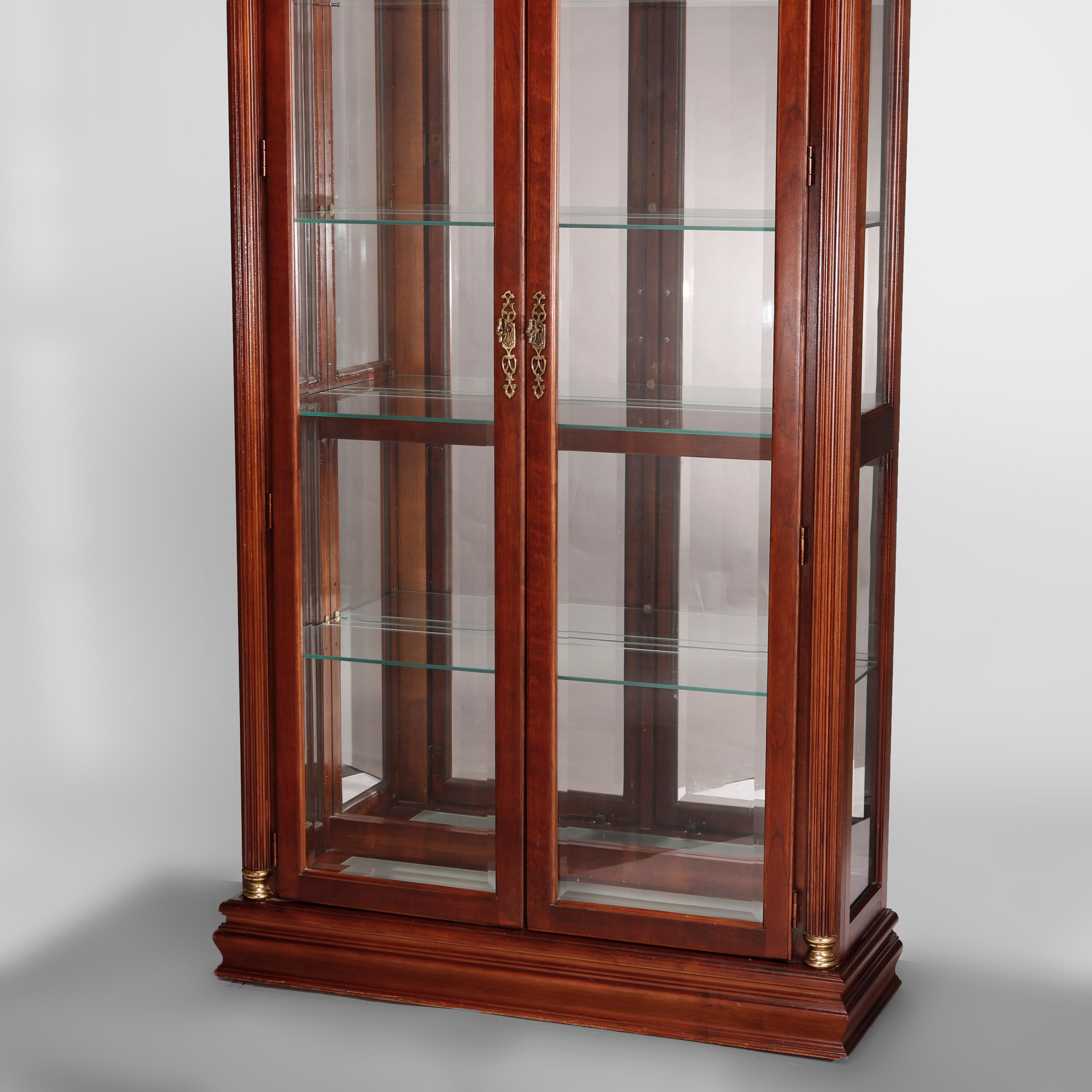 Federal Style Carved Mahogany Mirrored Display Cabinet by Pulaski, 20th C 5