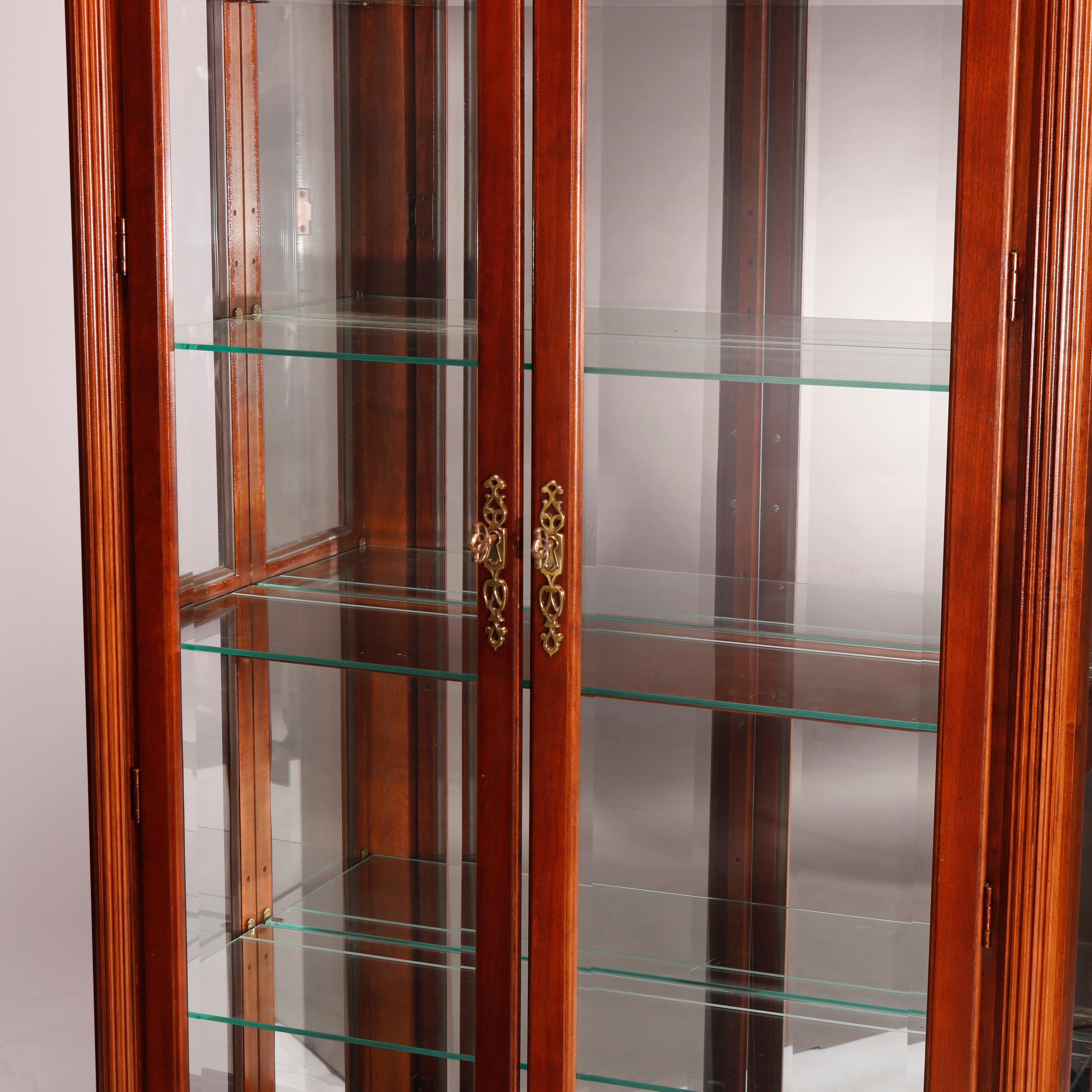 Federal Style Carved Mahogany Mirrored Display Cabinet by Pulaski, 20th C 6